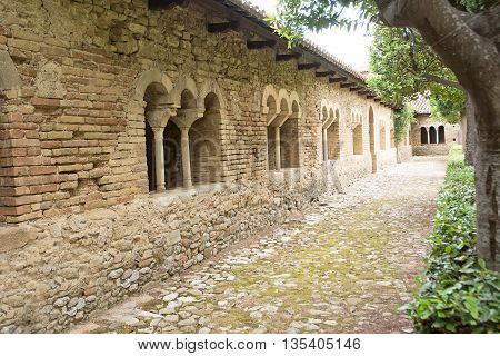 cloister in the Abbey of San Giovanni in Venere in Fossacesia (Italy)