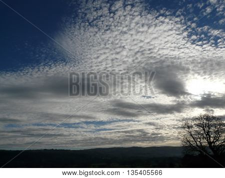 Beautiful mackerel sky patterning in the clouds