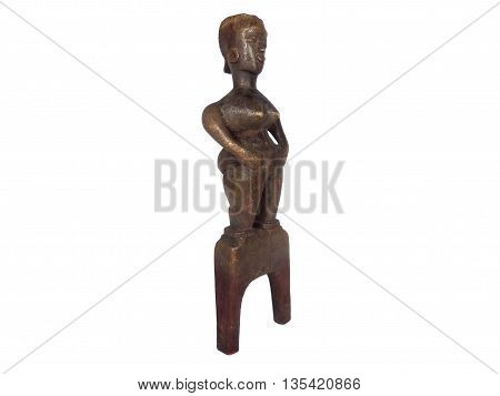 Baule African figural slingshot used in tribal hunting of rodents and birds from the Cote d'Ivoire Africa