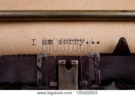 Typed Words On A Vintage Typewriter