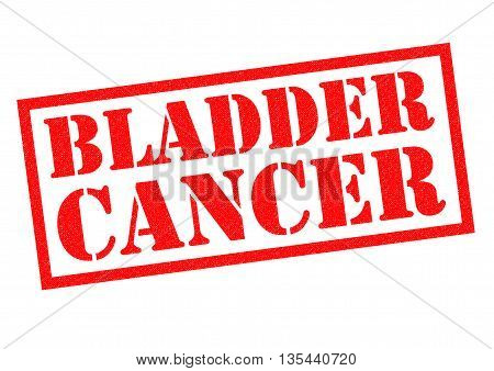 BLADDER CANCER red Rubber Stamp over a white background.