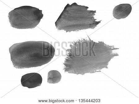 Abstract painted ink and watercolorcolor splatter for use in brushes or background for abstract creative work in many kind of pattern