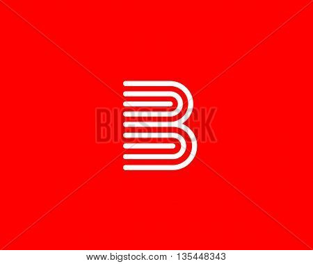 Line letter B logotype. Abstract moving airy logo icon design, ready symbol creative vector sign