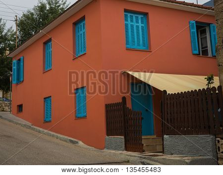 Bright Colored Houses In Argostoli