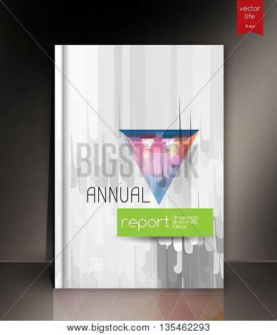 Cover design. The modern concept of cover design in the polygonal style. Photorealistic image covers for books, notebooks, annual report. The optimum combination of graphics, text free space