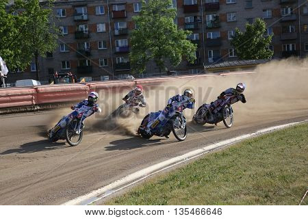 Speedway Riders On The Track