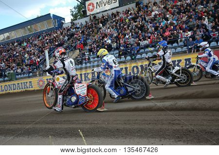 Speedway Riders On The Track