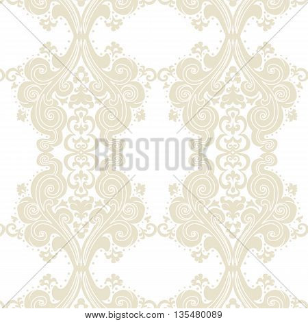 Vector Vintage Damask swirl flower ornament pattern. Texture for backgrounds and invitation cards. Lint color