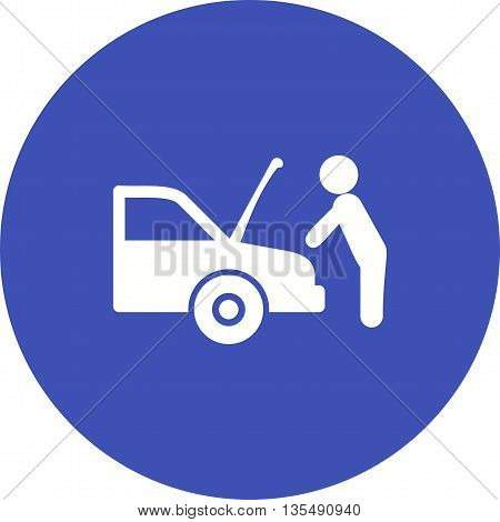 Car, mechanic, engine icon vector image. Can also be used for car servicing. Suitable for use on web apps, mobile apps and print media.