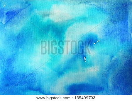 Ink illustration. Watercolor ombre. Hand drawn watercolor imitation of sky or water. Backdrop for your design.