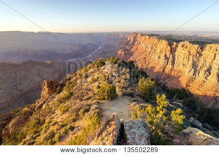 sunset landscape of Grand Canyon from Desert View Point