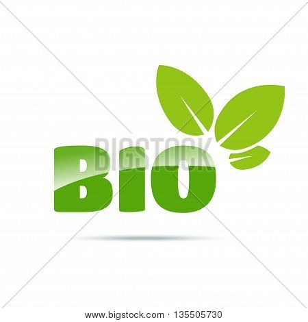 bio green logo with leaves and glass effect