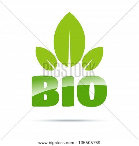 bio green logo with leaves and glass effect