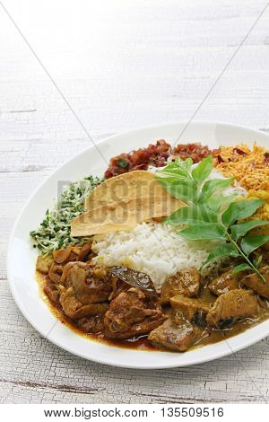 sri lankan rice and curry dish