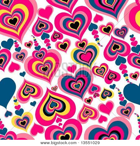 heartl seamless pattern dans un style rétro