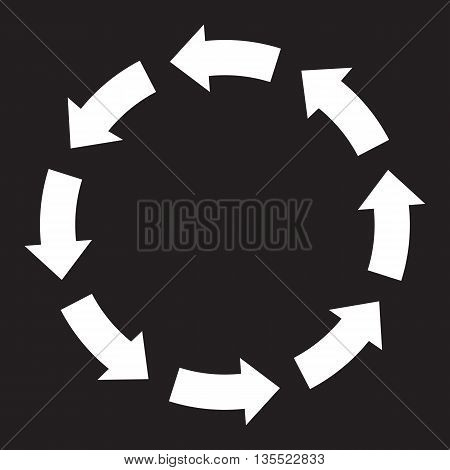 Recycle symbol arrow black background biological black concept