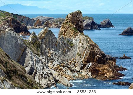 Atlantic Ocean Coastline Near Portio Beach