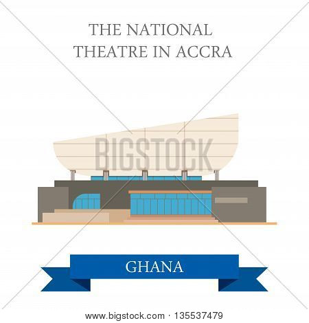 The National Theatre in Accra Ghana vector illustration