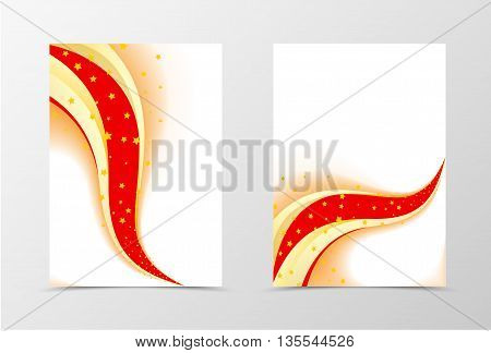 Stars flyer template design. Abstract flyer template in colorful perfomance. Wave style flyer design. Vector illustration