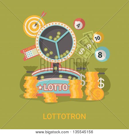 Lucky life concept vector illustration Fortune Flat Lottotron