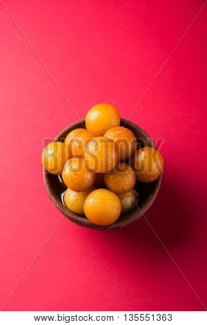 Gulab jamun, or gulaab jamun, is a milk-solids-based sweet mithai