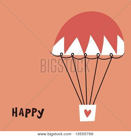 vector  Hot-air balloon card