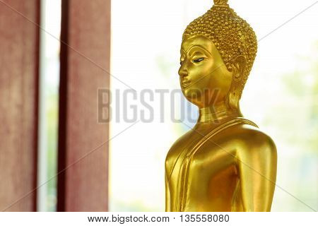 Buddha Statues , Face Of Gold Buddha, Close Up Face Of Gold Buddha, Thailand ,asia.