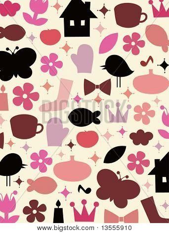 cute elements background design