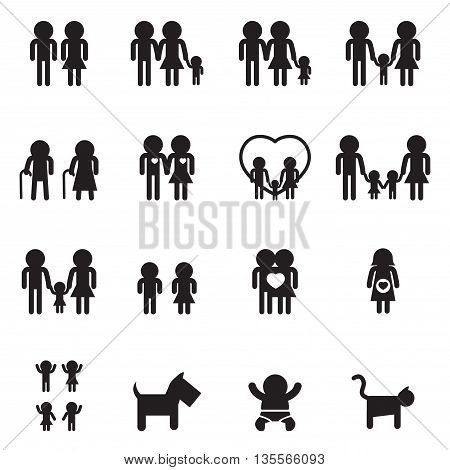 Family and people icon set Vector illustration Graphic design