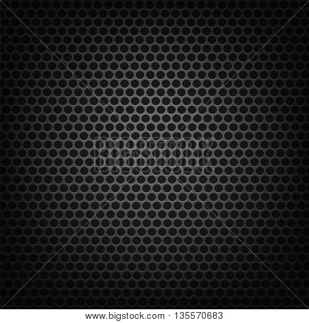 Metallic Grid Perforated Background. Grey Metal Circle Pattern