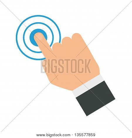 Human hand  represented by specific gesture with fingers icon over isolated and flat background
