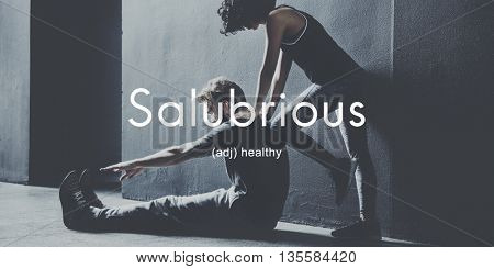 Salubrious Wellness Healthy Fitness Strong Powerful Concept