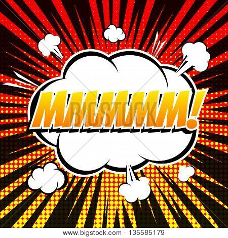 Mmmm comic book bubble text retro style