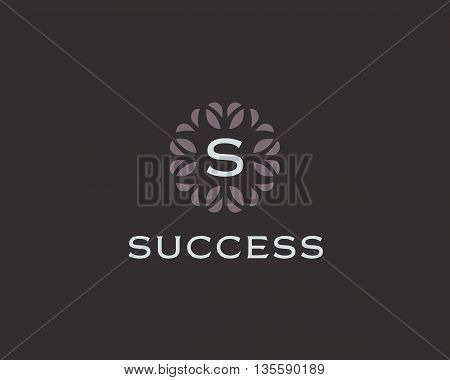 Premium monogram letter S initials logo. Universal symbol icon vector design. Luxury abc leaf logotype