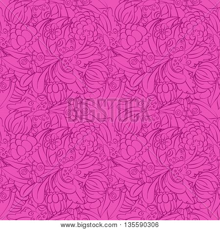 Hand painted watercolor vector flowerseamless pattern background