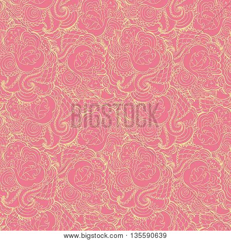 Hand painted watercolor vector flowerseamless pattern background
