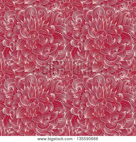 Hand painted watercolor vector flowerseamless pattern background