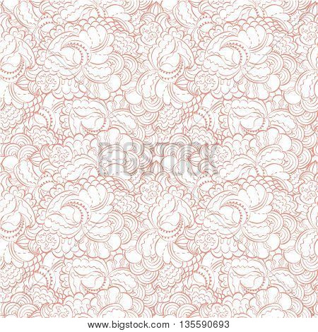 Hand painted watercolor vector flowerseamless pattern background