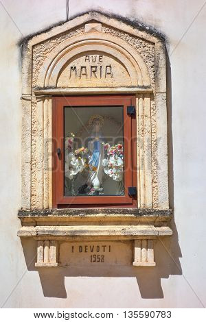 Close up of aedicule votive of Turi. Puglia. Italy.