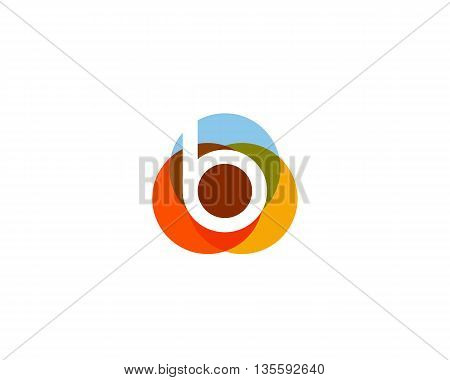 Color letter b logo icon vector design