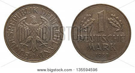 One German Mark Coin Formerly Used In Germany