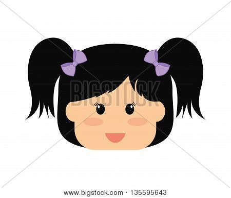 Kid and chilhood represented by little girl over isolated and flat background