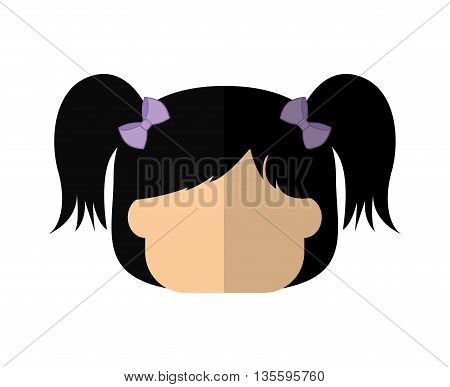 Kid and chilhood represented by little girl over isolated and flat background