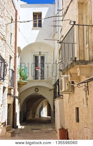 Perspective of an alleyway of Turi. Puglia. Italy.
