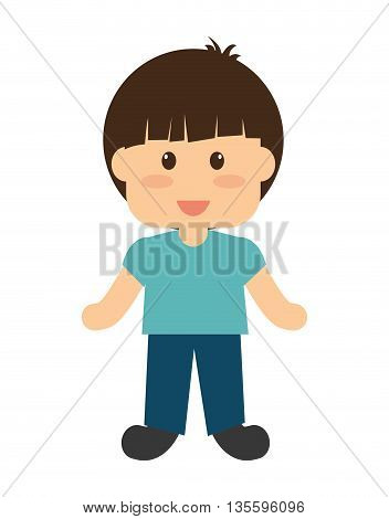 Kid and chilhood represented by little boy over isolated and flat background