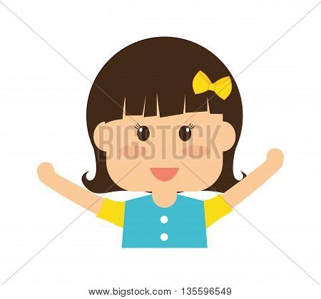 Kid and chilhood represented by girl over isolated and flat background