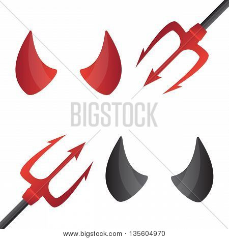 Red and black devil horns. Horn evil demon horn eps10