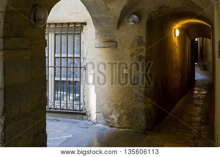 LYON, FRANCE - MAY 24, 2015: Traboule is a pedestrian passage through the quarter allowing to get from one street to another.