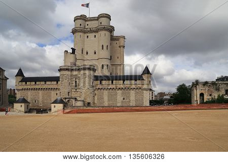 PARIS, FRANCE - MAY 15, 2015: This is donjon of the castle of Vincennes.