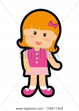 Kid and chilhood represented by little girl over isolated and flat background